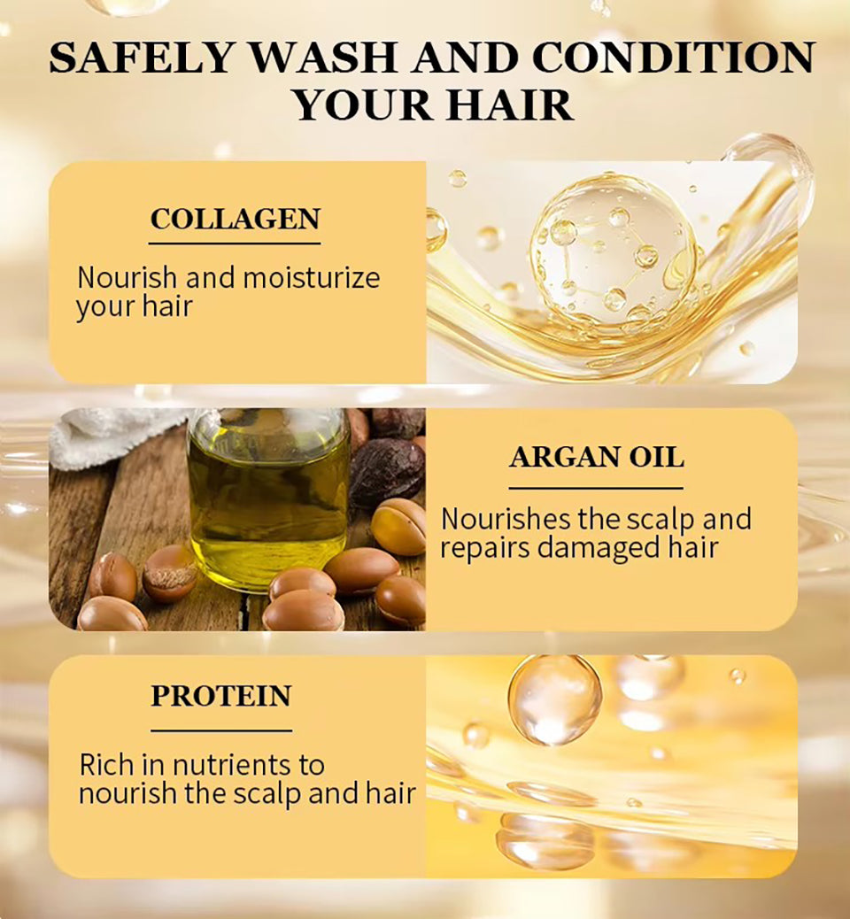 Kaqier Moroccan Argan Oil Shampoo Set