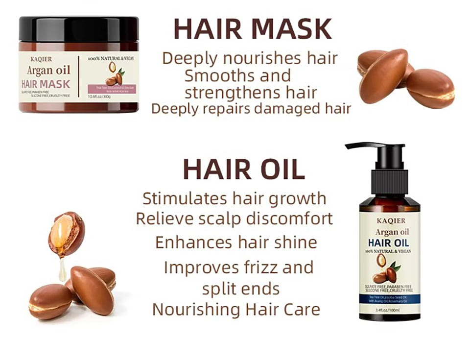 KAQIER Moroccan Nut Oil Hair Care Set
